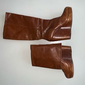 STEVEN Cognac Knee High/Fold Down Boots
